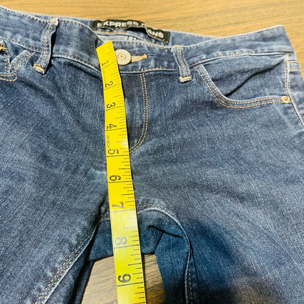 Express Dark Blue Women's Straight Leg Jeans - Picture 6 of 7